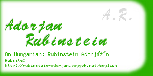 adorjan rubinstein business card